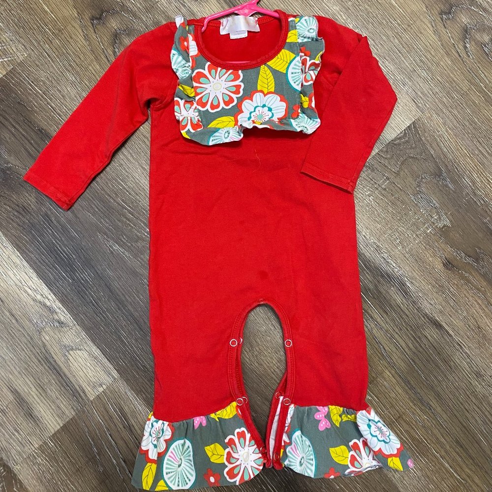Red Ruffle Romper
